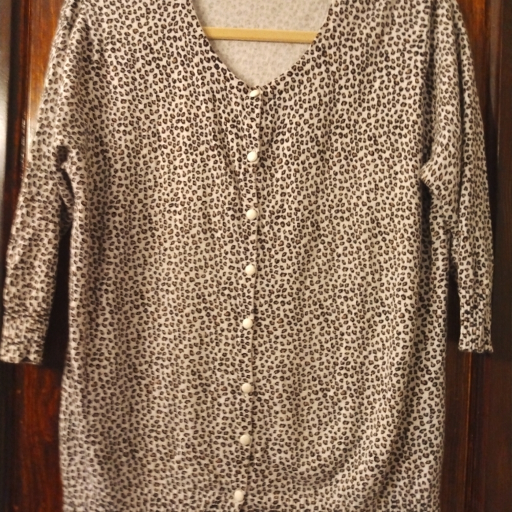 Merona leopard print light cardigan 2x